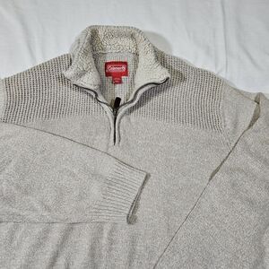 Coleman Men's Quarter Zip Pullover Sweater XXL Beige
